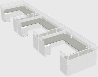 U-shaped cubicle