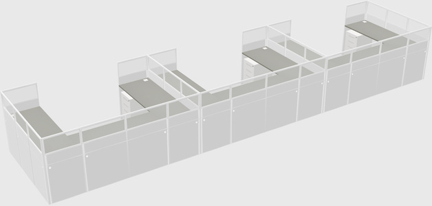 U-shaped cubicle