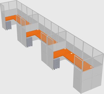 U-shaped cubicle
