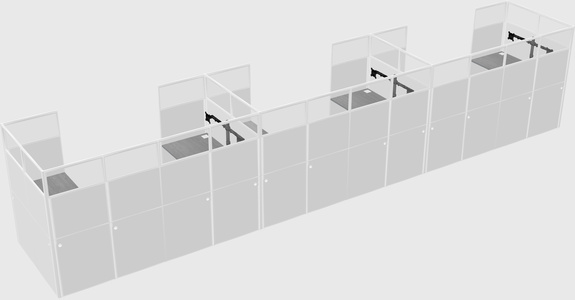 U-shaped cubicle