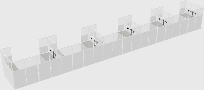 U-shaped cubicle
