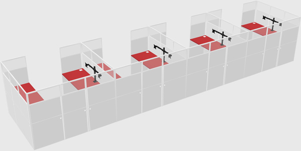 U-shaped cubicle