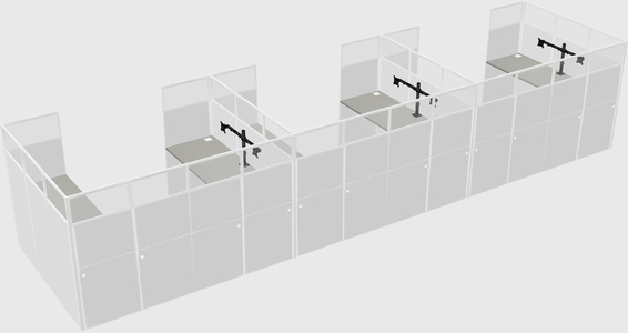 U-shaped cubicle