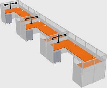 U-shaped cubicle