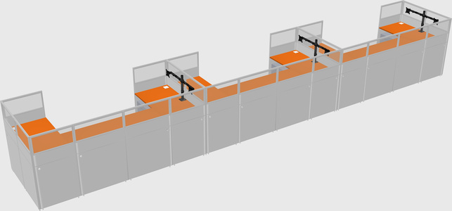 U-shaped cubicle