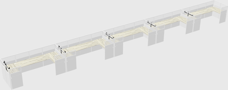 U-shaped cubicle