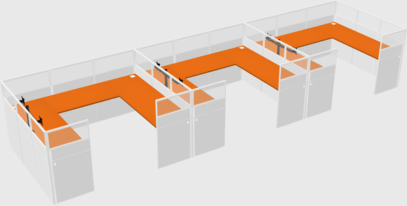 U-shaped cubicle