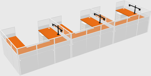 U-shaped cubicle