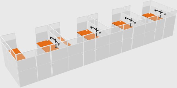 U-shaped cubicle