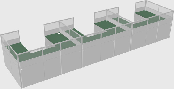 U-shaped cubicle