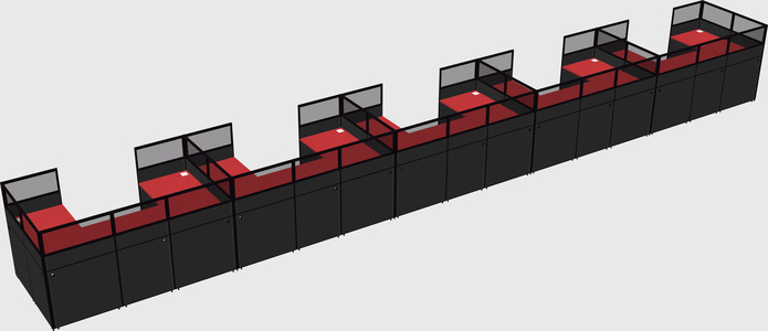 U-shaped cubicle