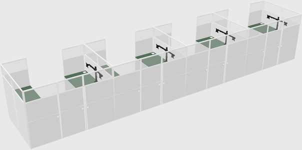 U-shaped cubicle