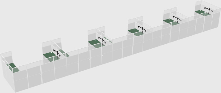 U-shaped cubicle