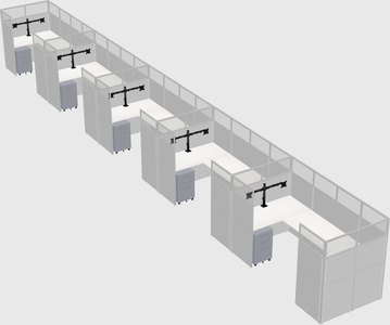 U-shaped cubicle