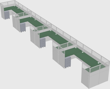 U-shaped cubicle