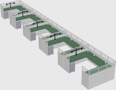 U-shaped cubicle