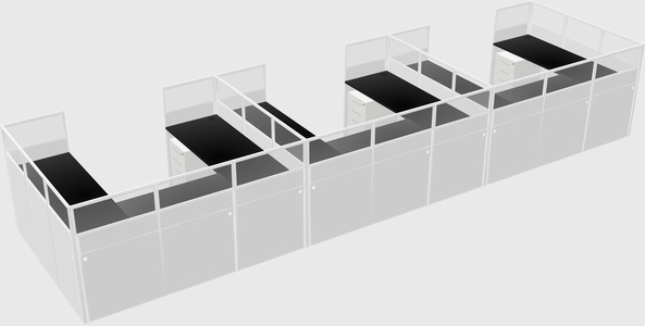 U-shaped cubicle
