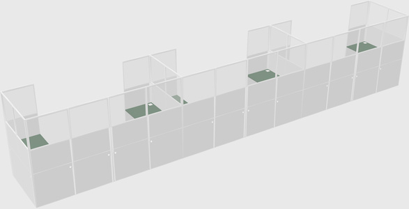 U-shaped cubicle