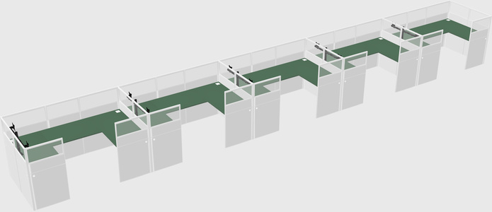 U-shaped cubicle