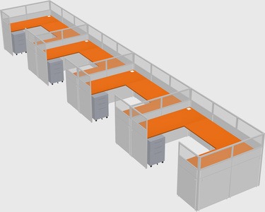 U-shaped cubicle