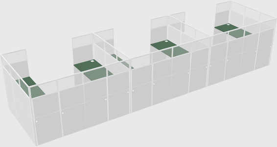 U-shaped cubicle