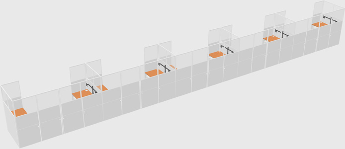 U-shaped cubicle