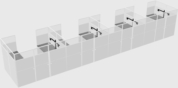 U-shaped cubicle