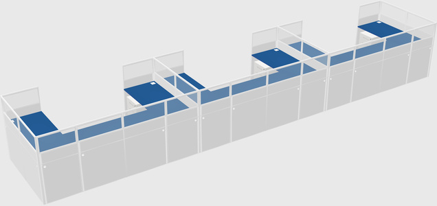 U-shaped cubicle