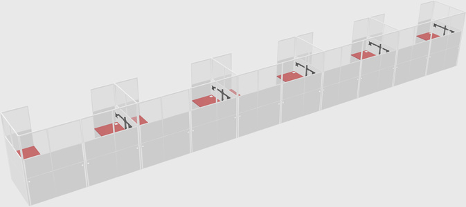 U-shaped cubicle