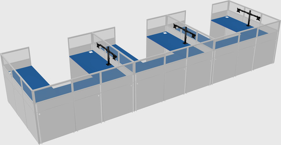 U-shaped cubicle