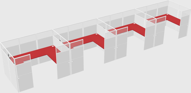 U-shaped cubicle