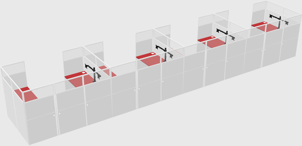 U-shaped cubicle