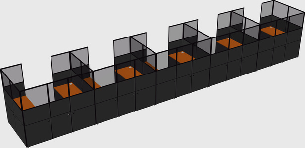 U-shaped cubicle