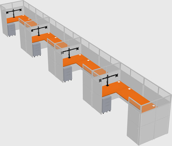 U-shaped cubicle