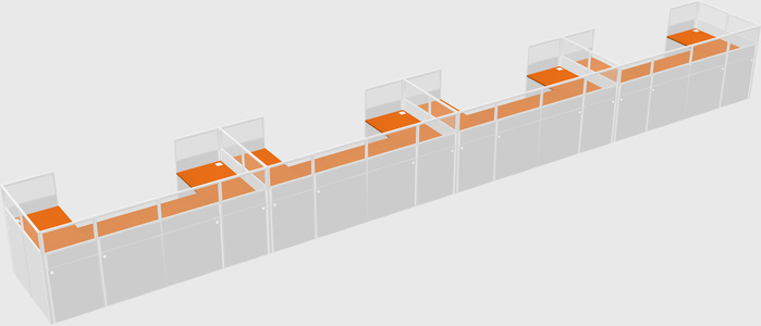 U-shaped cubicle