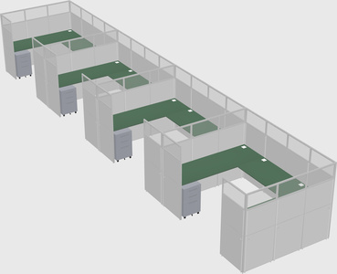 U-shaped cubicle