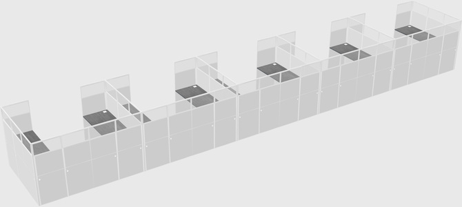 U-shaped cubicle