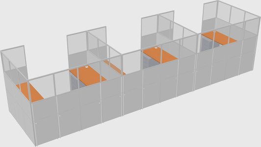 U-shaped cubicle