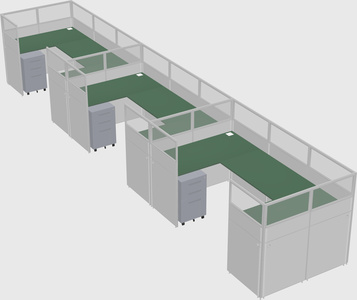 U-shaped cubicle