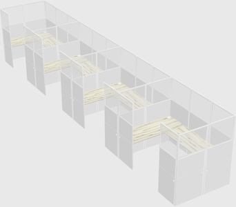 U-shaped cubicle