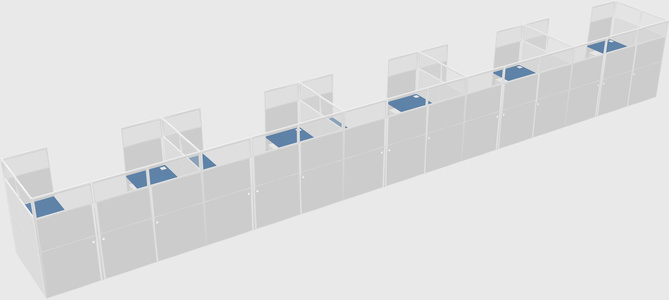 U-shaped cubicle