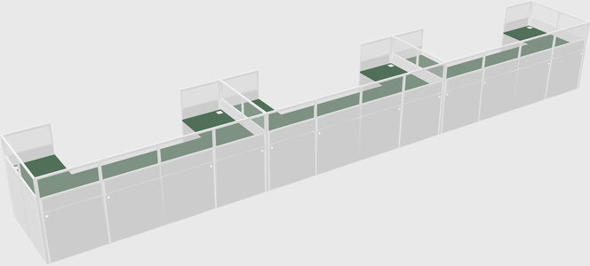 U-shaped cubicle
