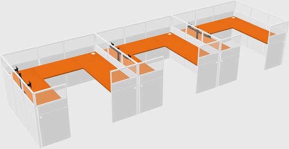 U-shaped cubicle