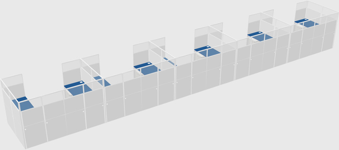 U-shaped cubicle