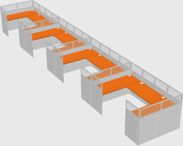 U-shaped cubicle