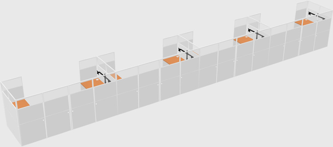 U-shaped cubicle