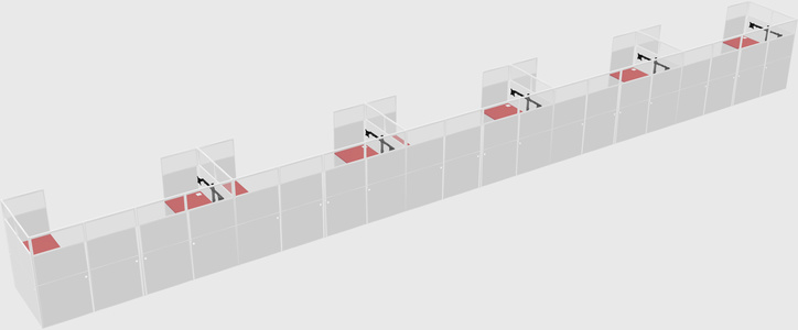 U-shaped cubicle