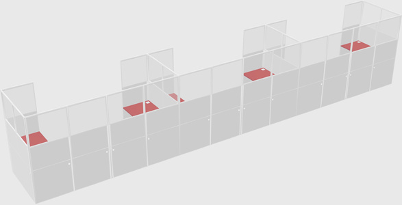 U-shaped cubicle