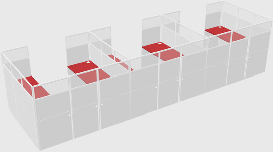 U-shaped cubicle