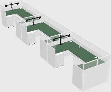 U-shaped cubicle